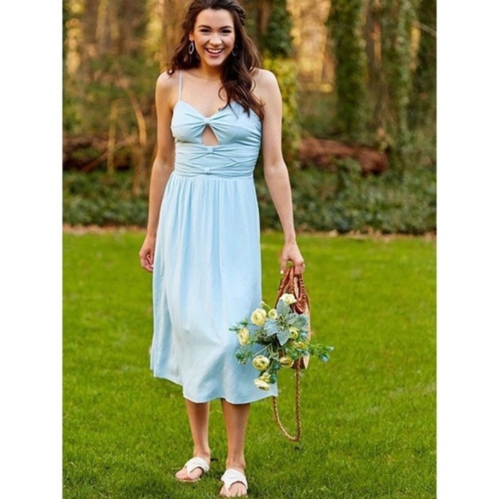 Altar’d State Blue Bow Cutout Dress
